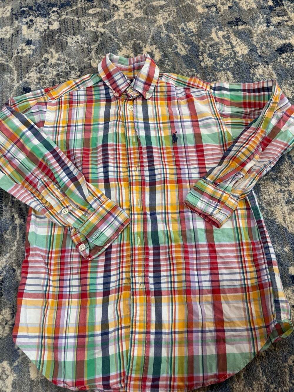 Ralph Lauren Plaid Button Down Shirt Size S (8) Multicolor Cotton